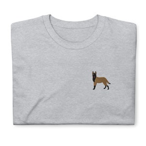 Belgian Malinois Shirt, Embroidered Short- Sleeve Unisex T-Shirt, Belgian Malinois Gifts.
