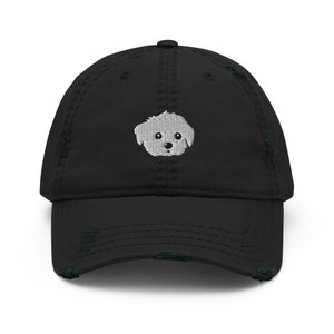 Cappello maltese, cane incrocio tra maltese e barboncino, regalo maltese, cappello unisex ricamato effetto used, regali maltipoo.