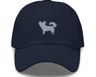 Long haired chihuahua hat, embroidered unisex dad hat, long haired chihuahua gifts, dog mom dad hat.
