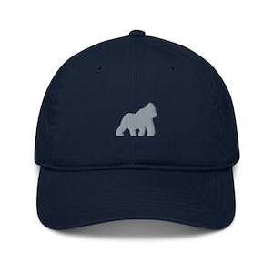 Gorilla hat, embroidered unisex organic dad hat,  gorilla gifts, gorilla 2.
