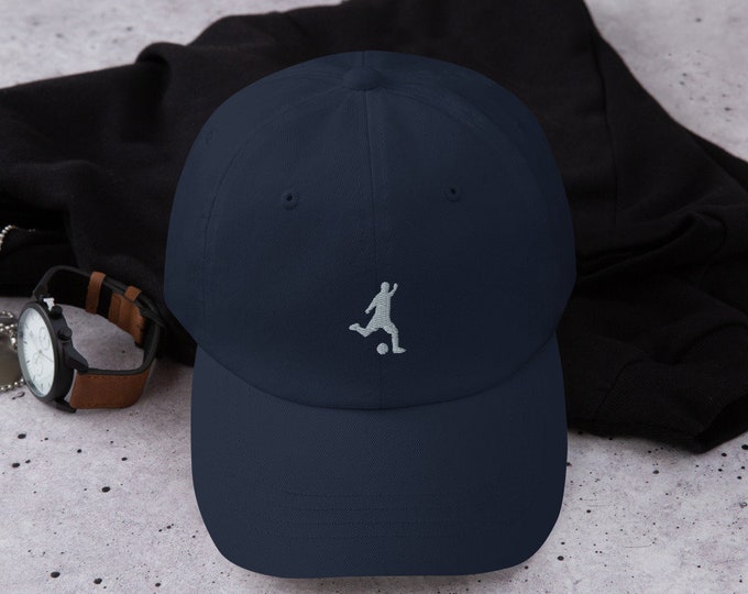 Embroidered soccer hat, soccer hats for men, soccer gifts for men, male soccer cap, Christmas gift, design 1.