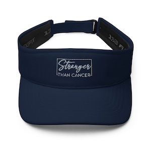 Stronger than cancer hat, embroidered unisex visor hat, cancer hats, cancer gifts for men, for women, cancer survivor gifts.