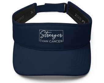 Stronger than cancer hat, embroidered unisex visor hat, cancer hats, cancer gifts for men, for women, cancer survivor gifts.