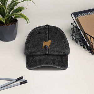 Pug hat, embroidered unisex vintage hat, pug mom hat, pug dad hat, pug gifts, birthday, Christmas gifts, Vintage Cotton Twill Cap