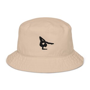 Gymnastics hat, gymnast hat, embroidered organic bucket hat, gymnastics gift, for team coach.