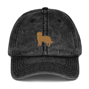 Golden retriever hat, embroidered vintage hat, for adults, retriever gifts, old gold embroidery.