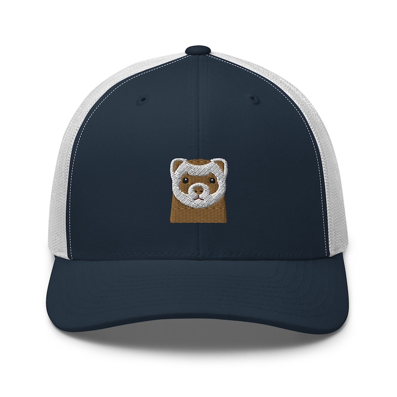 Bust Hat Ferret Trucker Hat, Embroidered Ferret Bust Hat, Unisex Hat, Ferret ...