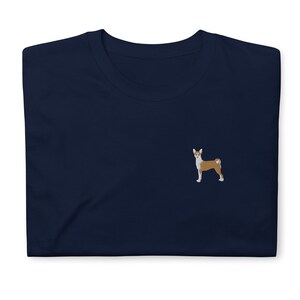 Basenji shirt, embroidered Short-Sleeve Unisex T-Shirt, Basenji gifts, design 2.
