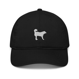 Akbash hat, white akbash dog hat, akbash dog gifts, Embroidered unisex organic dad hat, akbash mom dad hat.