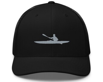 Cappello da camionista Kayak, cappello da kayak, cappello unisex ricamato, design 4, regalo per kayak da uomo.