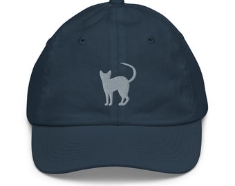 Siamese Cat kids hat, Embroidered Youth baseball cap, 2-10 yr old, siamese cat gifts for kids.