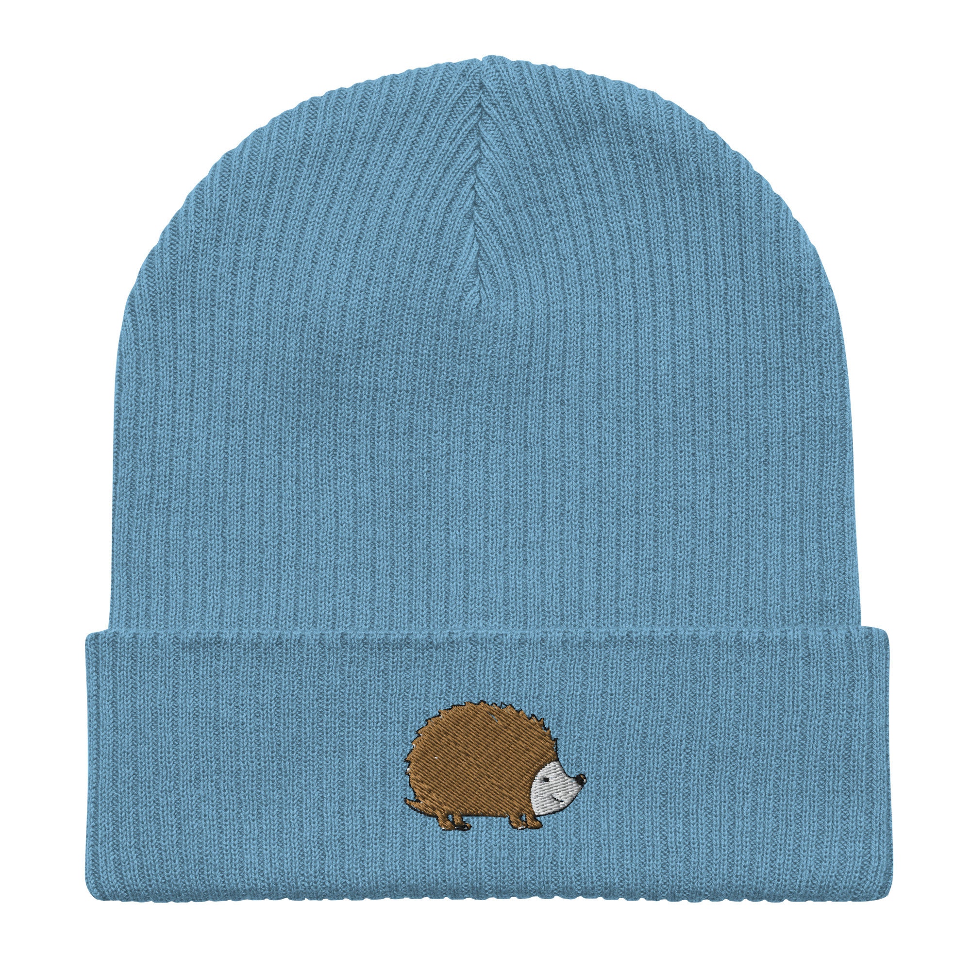Pom Pom Beanie Hats For Men Hedgehog Bobble Hats Embroidered Animal