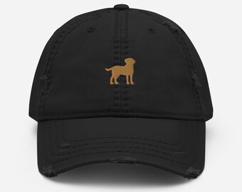 Labrador hat, embroidered labrador hat, labrador retriever hat, unisex Distressed Dad Hat, labrador gift.