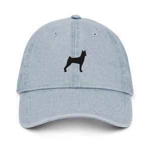 Basenji hat, embroidered unisex Denim Hat, basenji gift, dog lover hat.
