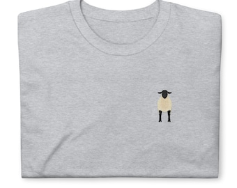 Camisa de oveja Suffolk, camiseta unisex de manga corta bordada a todo color, regalos de Suffolk.