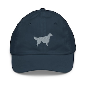 English Setter hats for kids, embroidered english setter youth baseball cap, english setter hat for kids.