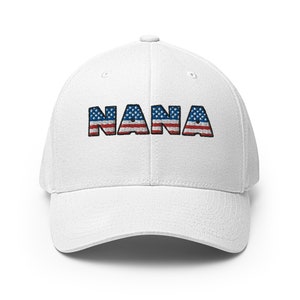 Nana hat, embroidered American flag nana structured hat, grandma hat, nana gifts, grandma gifts, mothers day gifts.