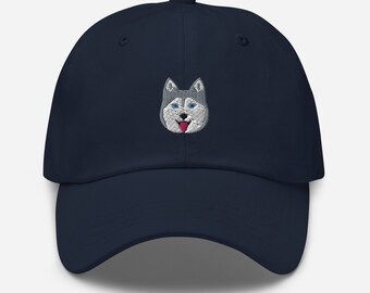 Husky hat, embroidered unisex hat, Siberian husky gifts, siberian husky mom dad hat, birthday gift, Christmas gift.