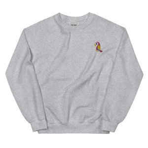 Parrot Sweatshirt, Embroidered Unisex Sweatshirt, Parrot Gifts, Birthday, Christmas.