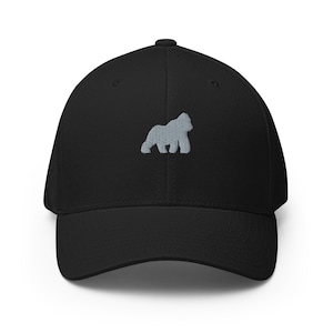 Gorilla hat, embroidered unisex structured hat,  gorilla gifts, gorilla 2.
