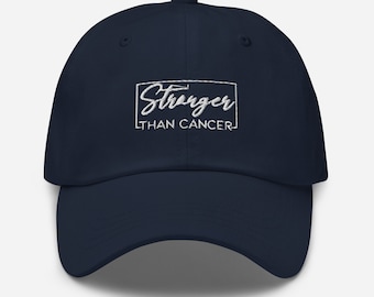 Stronger than cancer hat, embroidered unisex hat, cancer hats, cancer gifts for men, for women, cancer survivor gifts.