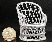 Miniature Wire Wicker Garden Chair