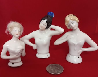 Porcelain Half Dolls set of 3