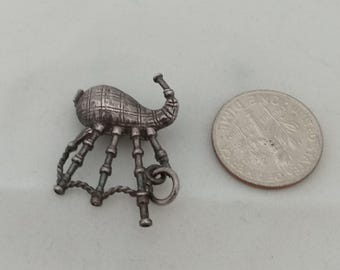 Silver Scottish Bagpipes Charm