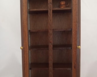 Dollhouse Miniature Walnut Shelf Unit/China Cabinet