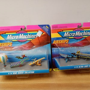 Micro Machines 1993 Galoob #14  and #15 Airships Wind Riders Collection Two Packs