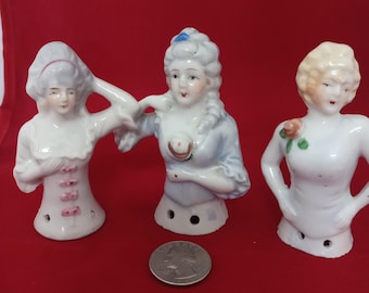 Porcelain Half Dolls set of 3