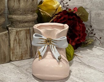 Pink and Blue Baby Bootie Planter by Napco Japan*il2284*heavy