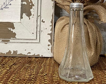 Antique Anchor Hocking Clear Depression Glass Dove Pattern Salt-Sugar Shaker With Stamped Lid*Read Full Description