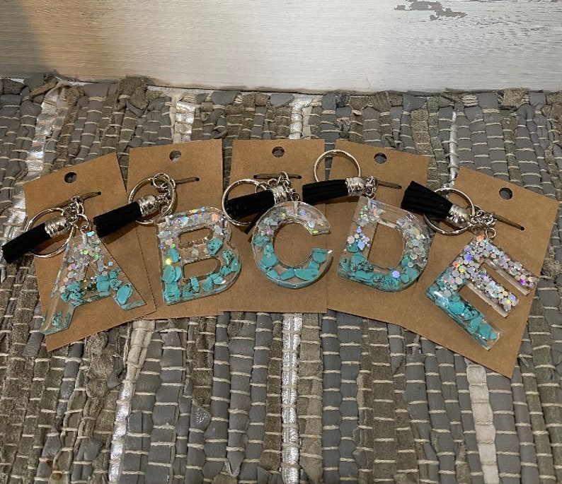 Handmade Resin Initial Keychain* Letter Keychain *letters of the ...