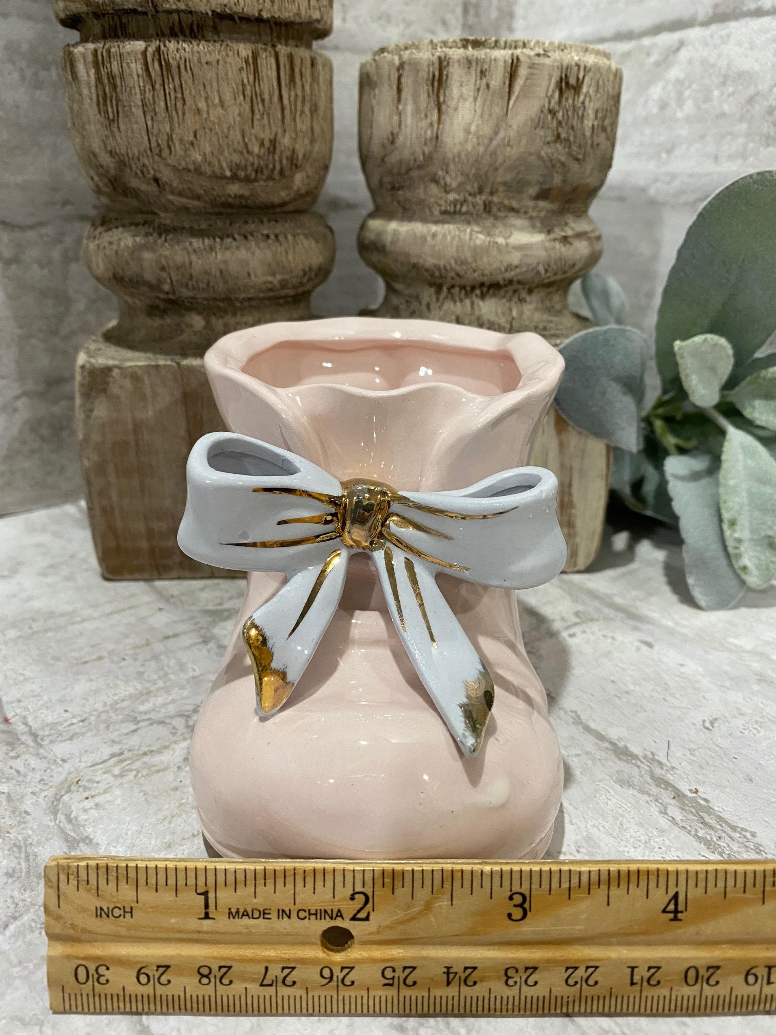 Pink and Blue Baby Bootie Planter by Napco Japan*il2284*heavy