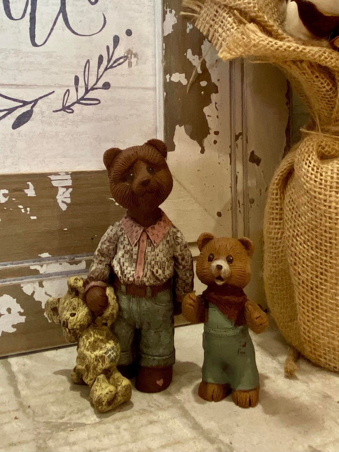 Vintage Sarah's Attic Limited Edition Bear Figurines***** Set of 2