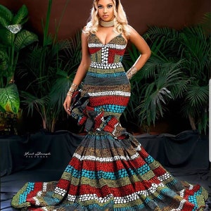 African print dress Ankara dress African prom dress African women outfit African fashion African women attire Ankara wedding dress Ankara