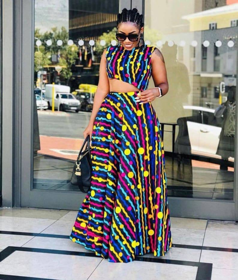 African maxi dress ankara dress Ankara cloth African wax Ankara design African dress for women African fashion Ankara gathered maxi dress image 2