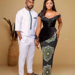 African couple matching set Ankara couple clothing African couple wedding outfit Ankara matching set for couples African couple attire