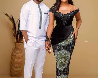 African couple matching set Ankara couple clothing African couple wedding outfit Ankara matching set for couples African couple attire