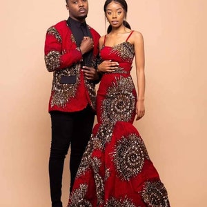 African couple matching set Ankara couple clothing African couple wedding outfit Ankara matching set for couples African couple attire