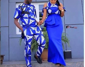 African couple set Ankara couple set African print couple couple wedding outfit couple Anniversary outfit  African clothing for couples