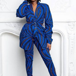 Ankara jacket and pants African blazer and pants African duster African two piece for women African print kimono & pants Ankara suit set