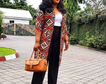 African print jacket Ankara duster African print kimono  Ankara Kimono African wax print Ankara jacket Ankara coat dress African attire