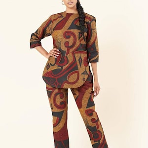 The Hana African print ankara set African two piece ankara matching set two piece set ankara trouser and top ankara pants ankara trouser