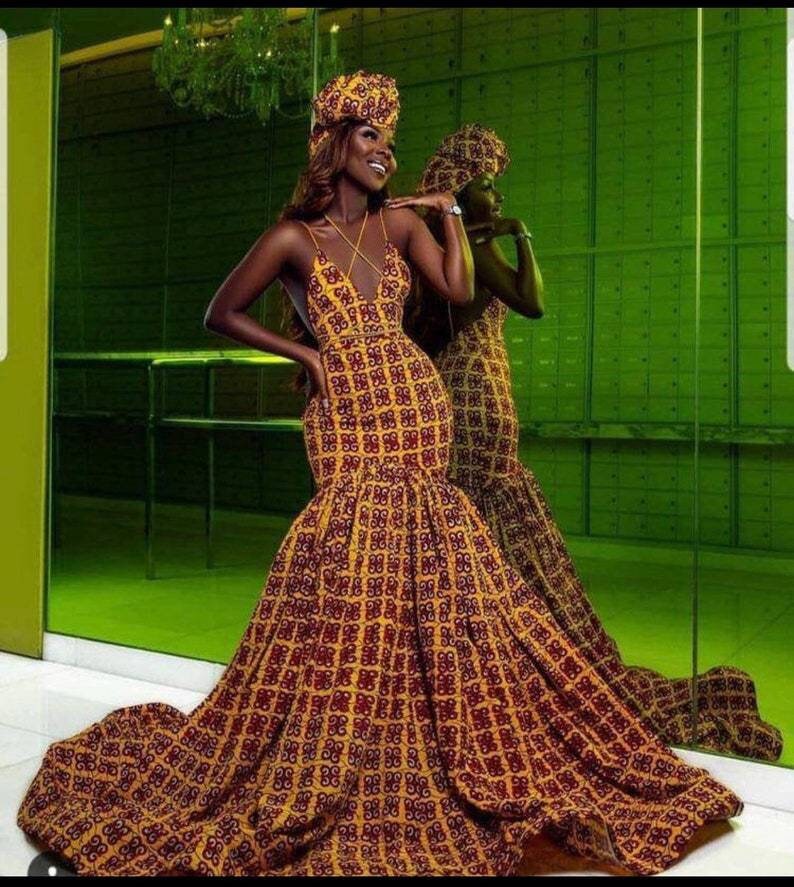 Ankara Maxi Dress African Prom Dress 