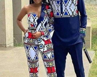 African matching outfit for Couples Ankara couple wears African print couple Couple matching set Couple Ankara set African couple clothing