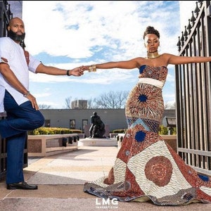 African couple matching set Ankara dress African wax print Ankara couple outfit African wedding set Ankara matching set for couples