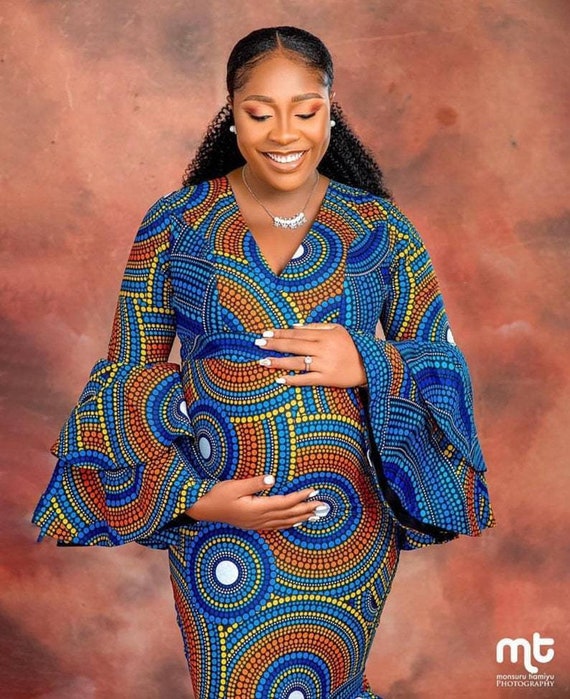 African Print Maternity Dress African Print Dress Ankara Maternity Dress  African Attire Pregnancy Photo Shoot Dress Bridal Shower Dress -  New  Zealand