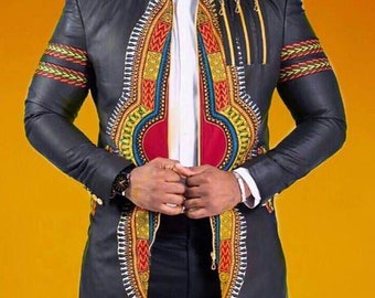 African Dashiki suit, African men's clothing, Bespoke men's dashiki,African groom's men wedding suit Men Ankara suit African print Men suit